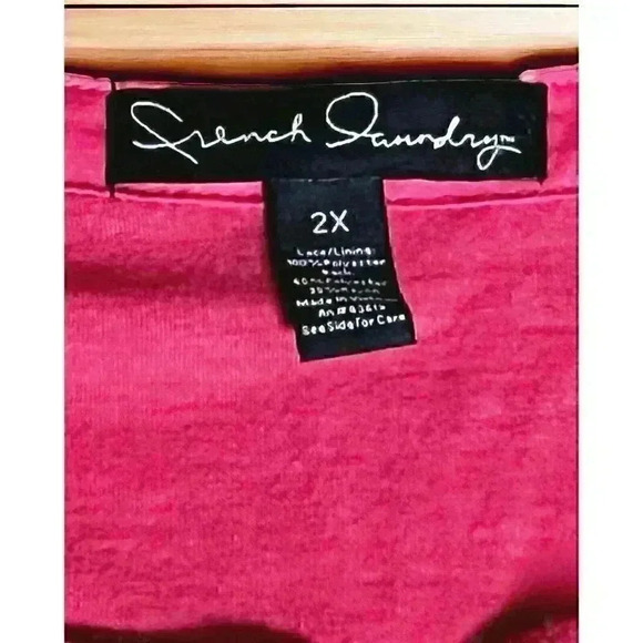 French Sunday Lace Front Sleeveless Top Size 2X Hot Pink - Picture 3 of 6